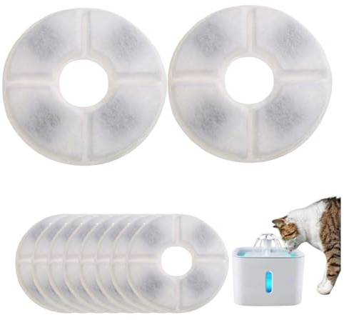 Lot de 8 filtres de rechange pour fontaine à eau pour chat - Filtres carrés pour fontaine à eau pour chat - Éponge filtrante avec résine charbon actif pour fontaine à eau potable pour chat et chien