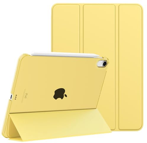 MoKo für iPad Air 11 Zoll Hülle (M3 2025 / M2 2024), iPad Air 5/4 Generation Hülle 2022/2020 10,9, Smart Schlanke Transluzente Harte PC Rückseite Schutzhülle,Unterstützt Touch ID, Nebel Gelb