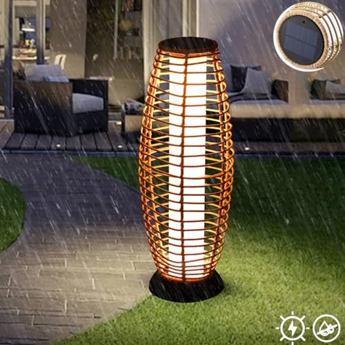 TRUYOK Außen Solarlampen Garten Solar Rattan Latern IP65 Wasserdicht LED Gartenleuchten 3000K Warmweiß Solarleuchten für Garten Deko für Rasen Terrasse Hof Patio Solar Laterne Outdoor