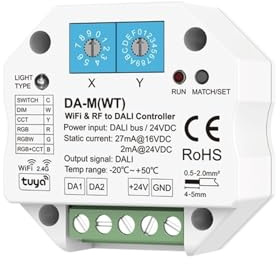 Tuya Smart WiFi Zigbee RF DALI Convertitore Regolatore dimmer DIM CCT RGB RGBW RGB+CCT Controllo APP Smart Life(Color:DA-M(WT))