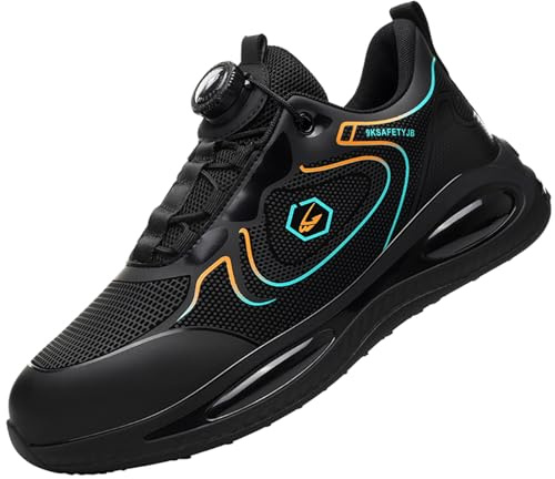 Gugifcto GugifctoChaussures de Sécurité Homme Femme Basket de Securite Légère Confortable Antidérapante Respirante Chaussures de Travail Blackgreen 38EU