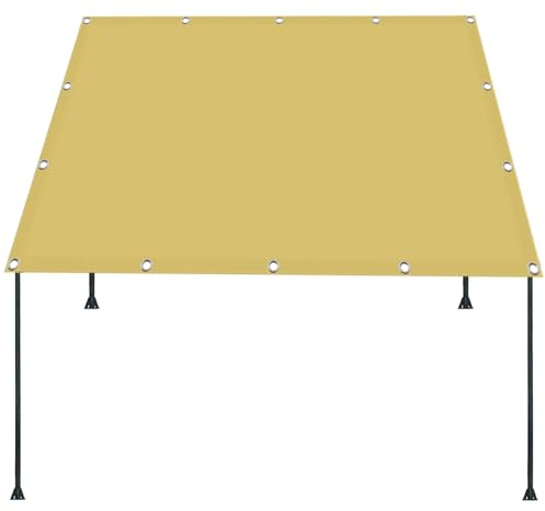 Voile D Ombrage Abri de Jardin 250 x 250 cm Imperméable Anti 98% UV Résistant Hydrofuge Toile Pergola Toile Ombrage pour Extérieur, Jardin, Terrasse, Couleur Crème