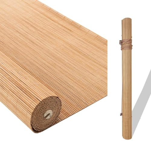 Bambusrollo Outdoor Balkon Bambus-Rollos 50 55 60 65 70 85 90 105 110 120 125 130 140 150 160 170 180cm Breiter Sichtschutz Sonnenschutz Raffrollo für Garten/Küche/Wohnzimmer Einfach Aufzuhängen