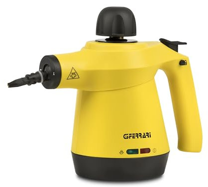 G3 Ferrari G90036 Attivap Pulitore a vapore, 1100W, Capacità 350 cc, Pressione 4 Bar, 30 g/min volume vapore, Protezione contro l'umidità, Tappo di sicurezza, Riscaldamento rapido, Giallo