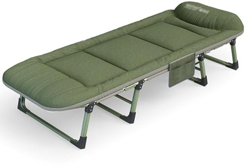 Feldbett Klappbar mit Matratze, Campingbetten mit 5 Positionen für Erwachsene, Campingliegen Klappbar für Rasen, Camping, Sonnenbaden, Belastbarkeit 110 kg(190x65x30cm)