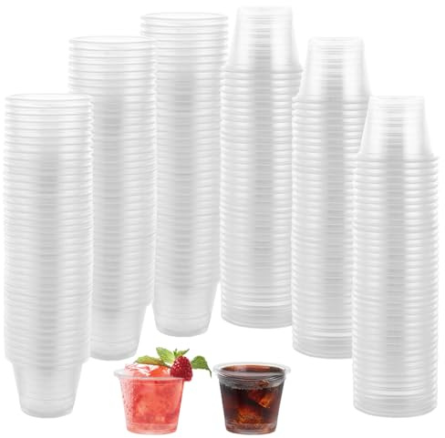 WOPPLXY 500 Stück Schnapsgläser Plastik, 40ml/4cl Transparent Schnapsbecher, Wiederverwendbarer Shotgläser Plastik für Partys, Versammlungen, Hochzeiten, Weihnachtsfeiern und Shop