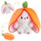 ZoneYan Jouet Lapin Muppet, Peluche Lapin Carotte 25 cm, Cache-Cache Lapin de Pâques en Peluche, Lapin Oreiller en Peluche, Poupée Lapin en Peluche, Lapin Mignon en Peluche de Pâques (Orange)