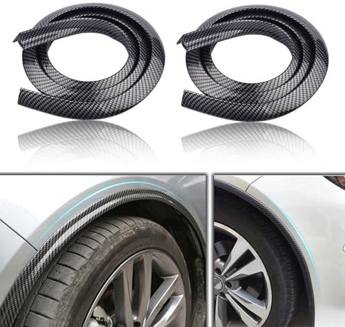 DAYKET 2 Stück Auto Radlauf Schutz für VW Golf Polo 5 6 7 8, Auto Radlauf Schutzleisten, Radkastenverkleidung, Auto Radabdeckung Kotflügel,B/Carbon Fiber