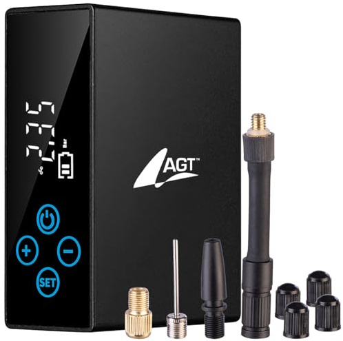 AGT Akku Luftpumpe: Mini-Akku-Kompressor-Pumpe, 150 psi, 2.200 mAh, nur 9 x 7 x 3,3 cm (Minikompressor, Kompressor Luftpumpen, Accu)