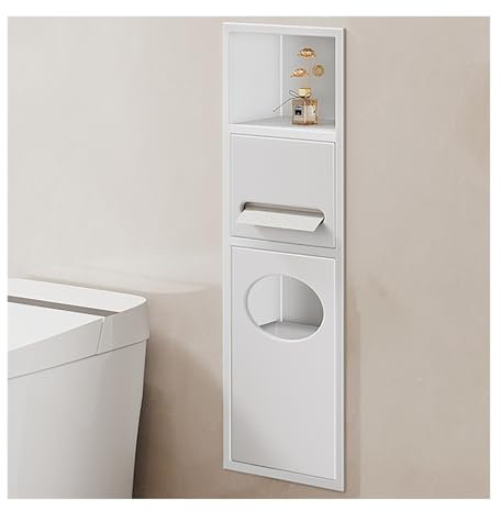 TMKDNNKG Shower Niche, Stainless Steel Embedded Wet Room Alcove, Shampoo Toiletry Toilet Paper Waterproof Storage Shower Organiser, Home Bedroom Kitchen Bathroom Shelves (Color : White, Size : 63x2