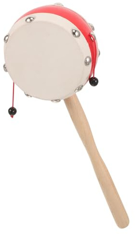 YARNOW Giocattolo Musicale per Ragazzo Ragazza Tamburo a Mano Tradizionale in Legno e Pelle di Pecora per Sviluppo Abilità e Allenamento Uditivo
