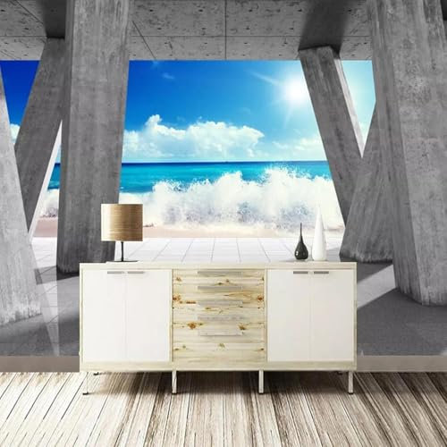 Scenario Del Pilastro Di Pietra Murale, Foto Murale 3D Carta Da Parati Autoadesiva, Adesivo Rimovibile Home Decor Tv Sfondo Grande Arte Parete Pittura Poster Da Parete -618455694108