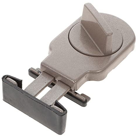 SOIMISS Cerradura de Ventana Corredera Ajustable Antirrobo para Niños, Limitador de Seguridad Metálico Marrón Tamaño Mediano, Bloqueo sin Taladro para Protección Infantil en Hogar