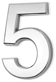2 Inch Self Adhesive House Numbers Sticker 5cm Modern Door Number Bronze/Silver Mailbox Address Sign, for Wall Decor Garden Apartment Cafe Hotel Office Street Room Yard Exterior Decorative(Silver 5)