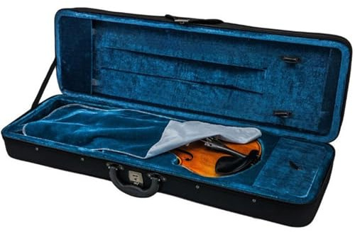 Fcmeavo Oxford-Stoff Geigenkoffer mit Notentasche Flanell Weicher Innenausstattung Perfekte Passform Violine Leicht Tragbar Schwarz Geigenkasten Volle Größe Violinenkoffer Softcase mit Tragegriff(1/4)