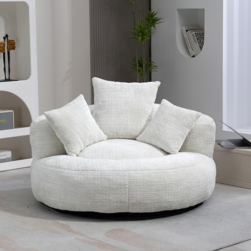 Lazy Sofa Durable Komfort Lounger hohen Rücken Sitzsack Stuhl Couch mit DREI Kissen für Erwachsene und Kinder, Single Gaming Sofa Stuhl für Schlafzimmer (Beige)