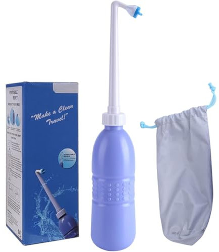 Flipped Warmth Bidet Portatile per WC, Spruzzatore Universale per Bidet in Plastica da Eva con Ugello A 60°, Flaconi Spray Portatili per L'igiene Personale in Viaggio A Casa,650ml