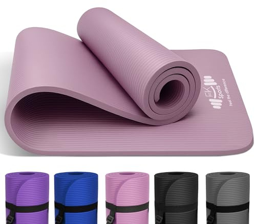 FK Sports Yoga Mat 20MM Extra Thick 183 x 61 cm NBR Fitness Foam, Pilates Mats With Mesh Bag & Carry Strip, Non-Slip Exercise Mat for Women & Men Ideal for Planks & Stretching, Home Gym Mat (Pink)