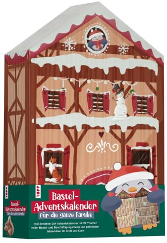 Bastel-Adventskalender für die ganze Familie - Dein kreativer DIY-Adventskalender mit 24 Türchen voller Bastel- und Beschäftigungsideen. Material für 24 Projekten. Mit Anleitungsbuch und Vorlagen
