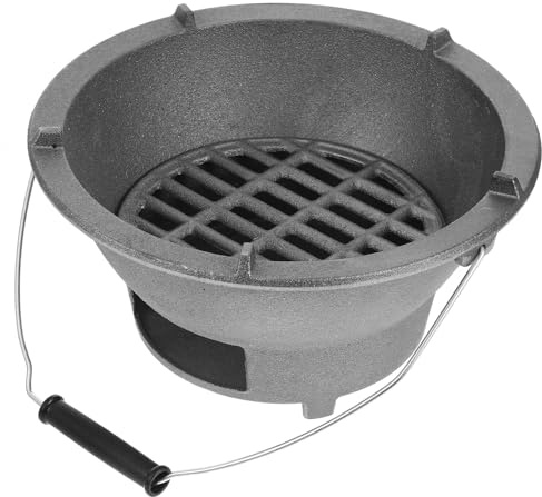Mikikit Parrilla de Hierro Fundido Portátil para Estufa Mini de Sobremesa para Barbacoa Japonesa y Coreana Diseño Robusto para Realzar Sabor Cocina