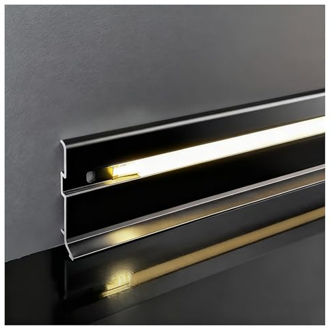 HAIXHX Veletta LED Soffitto Battiscopa in alluminio con LED Altezza 40 60 80 mm Lunghezza 100 cm (3,3 piedi), illuminazione per battiscopa per camera da letto, cucina(B,H 1.57IN/40MM)