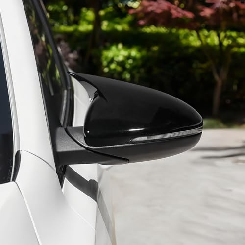 FUEISOF Außenspiegel Abdeckung „Bull Horn“ für Kia Ceed/XCeed/Proceed SW 2021–2025 2026, Schwarz/Carbon-Optik, ABS Rückspiegel Dekor Kappe (Schwarz)
