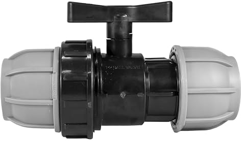 mdpe Water Pipe Plumbing Fittings-Compression Flow Control valves for Drinking Water/Irrigation Supply,Singe Union Valve,fits 20mm 25mm 32mm 40mm 50Mmm and 63mm Pipes (20.00mm)