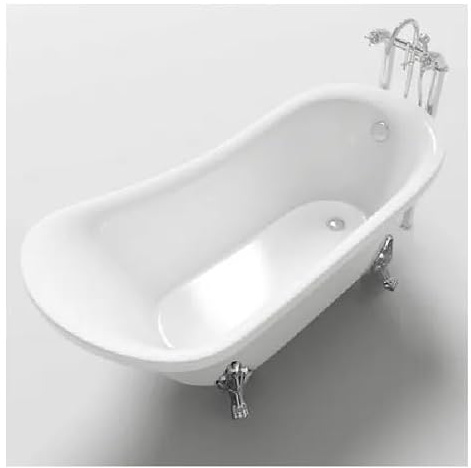 Bagno Italia Vasca freestanding da bagno 160x72 cm altezza 75cm stile retrò ovale classica con piedini I