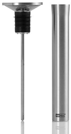 AdHoc Champ-Termómetro de Vino, tapón de Botella y vertedor INADHOC-FV44, Inoxidable