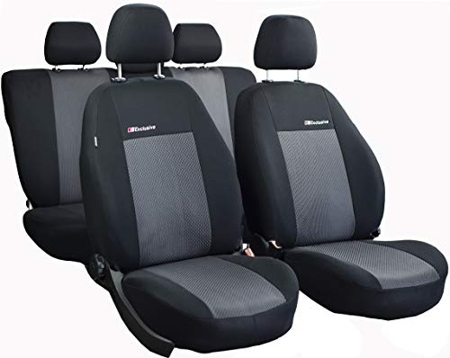 ERJOT Komplett Set Exclusive Autositzbezüge Sitzbezüge Schonbezüge Universal Grau Polyester für PKW