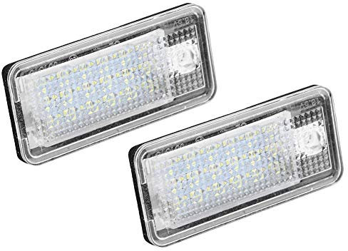 Aramox LED License Plate Lamp, 2Pcs Car Led Number Hop-Lpl0114 Plate Lamp Bulb Kit For S3 A4 S4 B6 B7 A6 C6 S6
