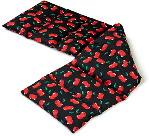 Johanniskernkissen 75x20cm groß 8-Kammer - cherry-black - Wärmekissen, Körnerkissen, extra lang