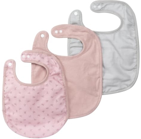 roba organic 3er Lätzchenset 'Lil Planet' rosa/mauve, Jersey, Musselin, Bio-Baumwolle, GOTS, 23x30cm