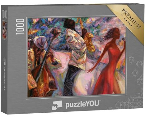 puzzleYOU: Puzzle 1000 Teile „Jazz-Sänger, Jazz-Club, Jazz-Band, Ölgemälde“ – aus der Puzzle-Kollektion Kunst & Fantasy