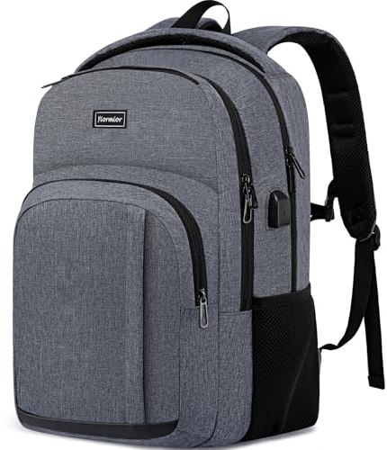Ryggsäck herr skolryggsäck för 15,6 tum laptop ryggsäck arbete vattentät business dagryggsäckar pojkar tonåringar med USB-laddningsport, Mörkgrå, 15,6 zoll, Ryggsäck