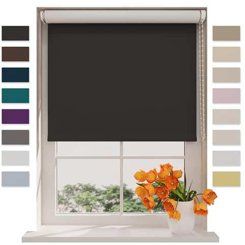 DTCH® Verdunkelungsrollo, schwarz, 150 x 190 cm | Für Fenster, 100% verdunkelnd, Wand- oder Deckenmontage, Klemmfix separat erhältlich, Breiten bis 240 cm, kindersicher