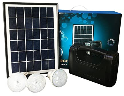 KEYESMINER Solar Power System Home, 5W Outdoor Home Solar Home System Kit Generator Emergency Lighting Solar Lighting System for Travelling, Hurricane, Fishing Solar Mobile Light System
