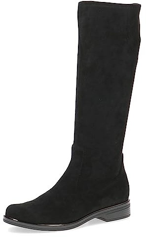 CAPRICE Damen Hohe Stiefel ohne Absatz Kniehoch Vegan, Schwarz (Black Stretch), 37 EU