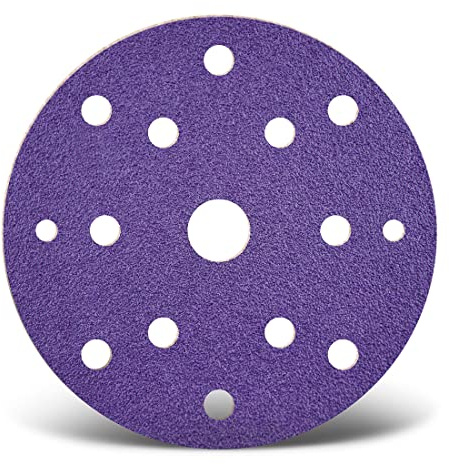 MENZER Titanium HD Schleifscheiben 150 mm, 15-Loch (50 Stk.) K40 | f. Exzenterschleifer, Keramik-Mix, Klettbefestigung