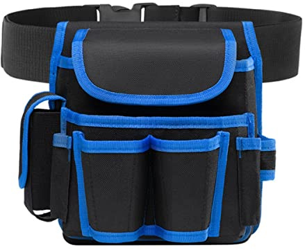 Custodia per elettricista, Marsupio Borsa Degli Attrezzi in Tela Oxford, Cintura Porta Attrezzi Multi Tasche per Elettricista,Carpentiere,Tecnico Manutenzione.