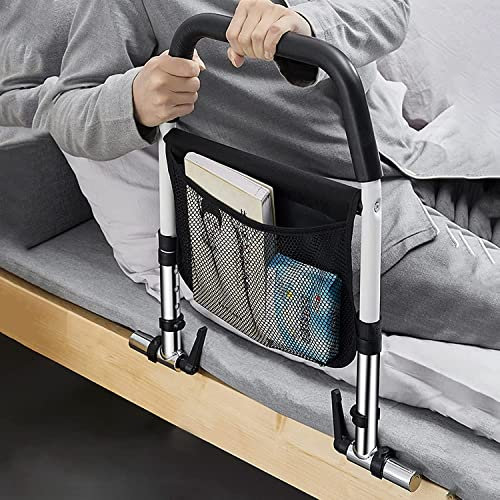 HACSYP bettgitter Bettgitter for ältere Menschen, höhenverstellbares Bettgitter mit Aufbewahrungstasche, Sicherheitsbügel am Bett for EIN- und Aussteigen, Sturzprävention