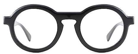 AOOLIA Stilvolle Runde Lesebrillen Sehhilfe Augenoptik Brille Lesehilfe für Damen Herren Blaufilter Brille für PC TV Gaming & Handy (Schwarz, 1.5, Dioptrien)