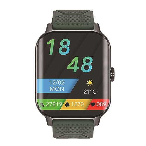 Smartwatch Herren Damen IP67 Wasserdicht Fitnessuhr Sportuhr Bluetooth-Anrufe mit Voll-Touchscreen und Herzfrequenz-Schlafmonitor 7 Tage Lange Akkulaufzeit 100 Sportmodi für IOS Android Grün