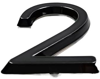 Hausnummer 60/76 mm Selbstklebender Hausnummernaufkleber for Wohnungstürschild aus Kunststoff Haustürschild Nummernschilder Briefkasten Straßennummern Hausnummernschild (Color : 2, Size : 60mm)