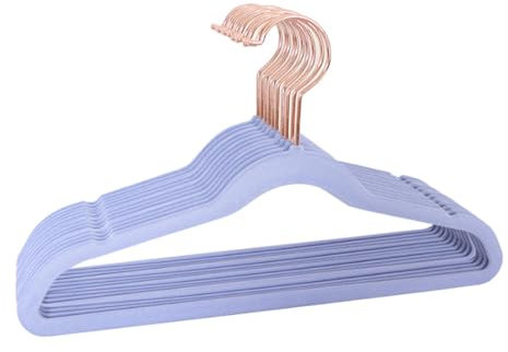Robuste, langlebige Kleiderbügel, hochwertige Kinder-Kleiderbügel, dünne, niedliche Kleiderbügel, rutschfeste Filz-Kleiderbügel for Kleiderschrank, Garderobe (Color : Purple, Size : 10)