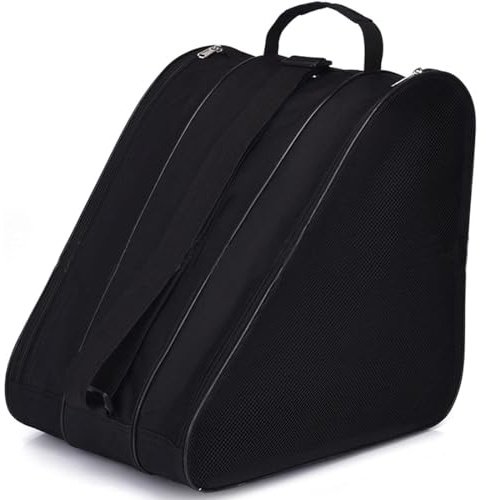 GRKB Sac pour Patins à roulettes pour Adulte,Sac Roller,Housse de Patins à Glace,Sac à Chaussures de Ski avec Bandoulière Réglable,Sac pour Patins à Glace,pour Homme et Femme(Noir)