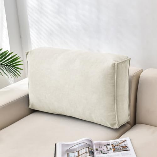 BERULL Couchkissen, Großes Sofa-Rückenkissen, Bequemes Lesekissen Lordosenstützkissen, Für Sofa, Nachttisch, Erkerfenster,Weiß,24x18x5inches
