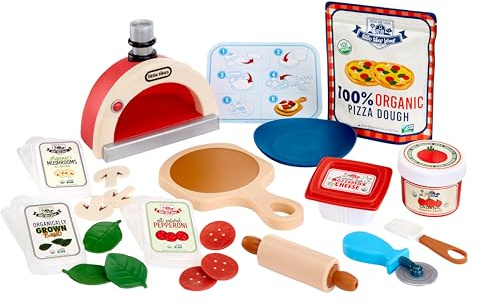 Little Tikes Creative Chefs Pizza Kit - con Arena Especial de Juego Make-It! Mix, 22 Accesorios, Juego de Chef de Pizza Realista, para Niños y Niñas Mayores de 3 Años, NO Comestible