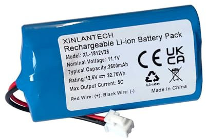 XINLANTECH 18650 3s1p batteria ricaricabile agli ioni di litio 2600 mAh con spina 2P per pistola per massaggio muscolare fai da te triangolare, batterie 11,1 V 2600 mAh 3s1p 18650