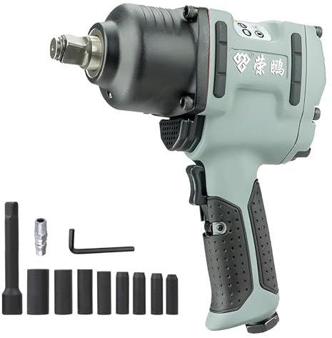 DAXINYANG Air Impact Wrench 1/2 Inch drive, Heavy Duty Twin Air Hammer with 680-900FT-LB Super Torque, Pneumatic Air Impact Gun Tools, Blue, R-7445